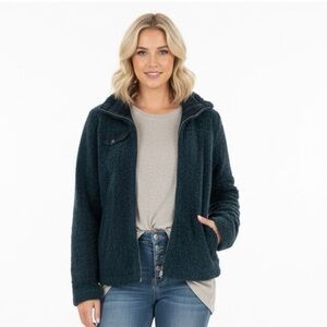 Pendleton Blue Green fleece zip up size small with pockets